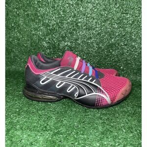 PUMA Voltaic Evo Women Size 7 Running Shoe Black Pink Athletic Soft Form Sneaker